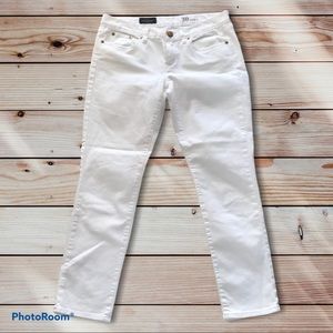 J. Crew White Toothpick Ankle Jeans 30